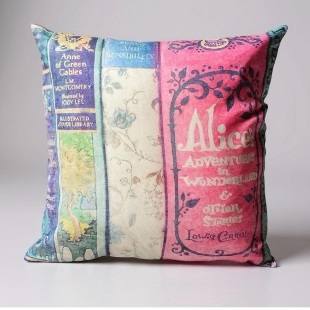 Literary Alice in Wonderland Anne of Green Gables Cover Throw Pillow Books Gift